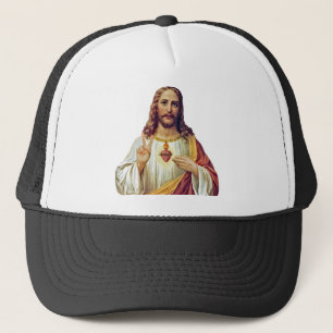 Jesus Sacred Heart Peace Sign Portret Trucker Pet