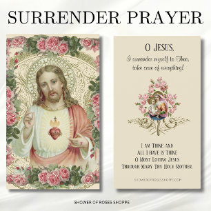 Jesus Sacred Heart Virgin Mary Prayer Place Card Plaatskaartje