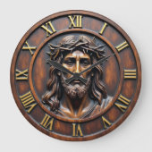 Jesus Sacred Portrait Roman Numeral Grote Klok (Voorkant)