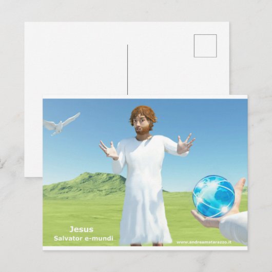Jesus Salavator e - mundi Briefkaart (Voorkant / Achterkant)