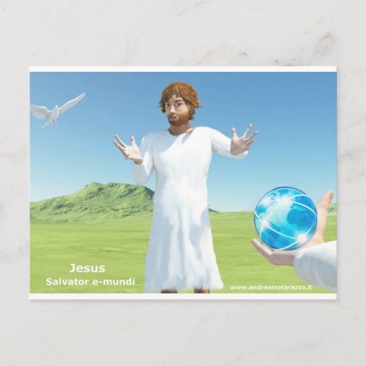 Jesus Salavator e - mundi Briefkaart (Voorkant)