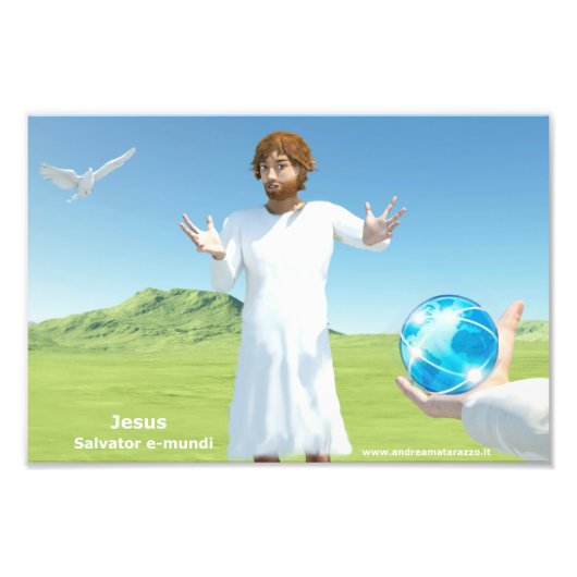 Jesus Salavator e - mundi Foto Afdruk (Voorkant)