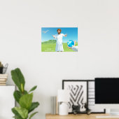 Jesus Salavator e - mundi Poster (Thuiskantoor)