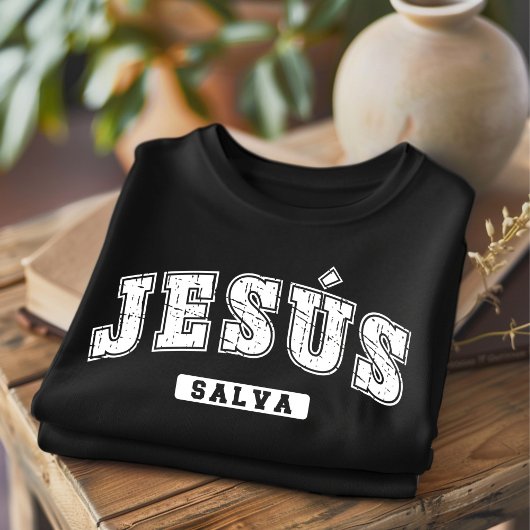 Jesús Salva Distress Christelijk Spaans T-shirt