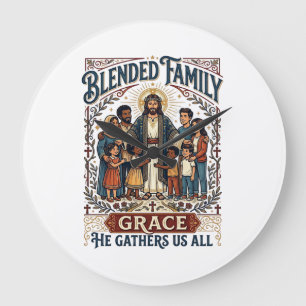 Jesus Samengestelde Familie Stepfamily T-shirt Chr Grote Klok
