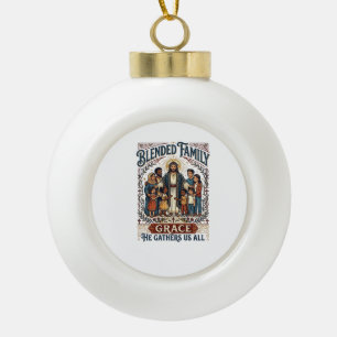Jesus Samengestelde Familie Stepfamily T-shirt Chr Keramische Bal Ornament