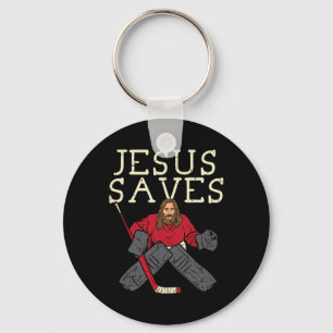 Jesus Save IJshockey Keeper Religieus Christelijk Sleutelhanger