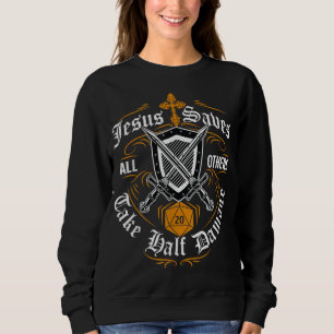 Jesus Saves All Others Take Half Damage Funny Drag Trui