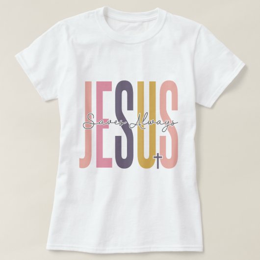 Jesus Saves altijd Inspirerend T-shirt Design (Design voorkant)