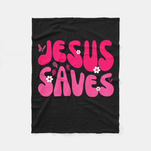 Jesus Saves Bible Verse Christian Faith Religious  Fleece Deken (Voorkant)