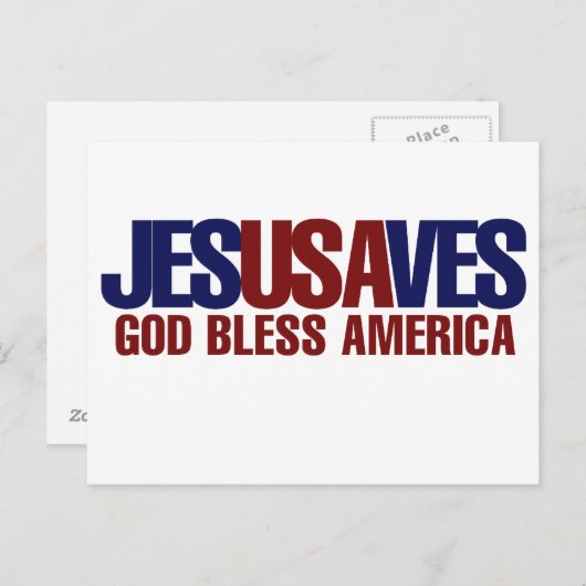 Jesus Saves Briefkaart (Voorkant / Achterkant)