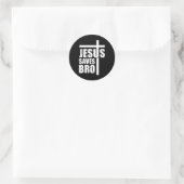 Jesus Saves Bro Ronde Sticker (Tas)