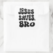 Jesus Saves Bro Vierkante Sticker (Tas)