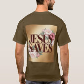 Jesus Saves Brown T-Shirt  (Achterkant)