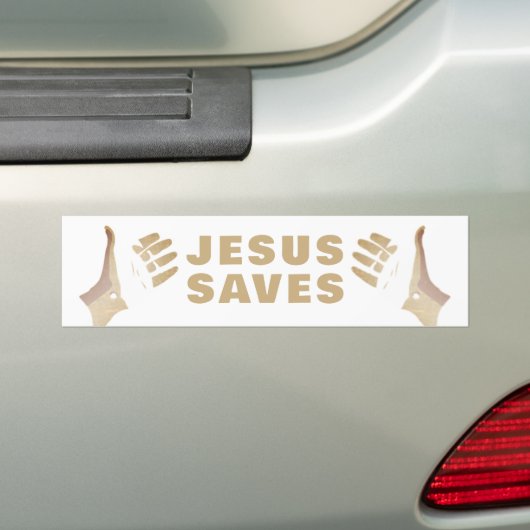 JESUS SAVES BUMPERSTICKER (Op auto)