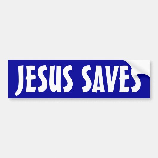 Jesus Saves Bumpersticker (Voorkant)