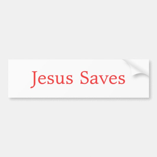 Jesus Saves Bumpersticker (Voorkant)