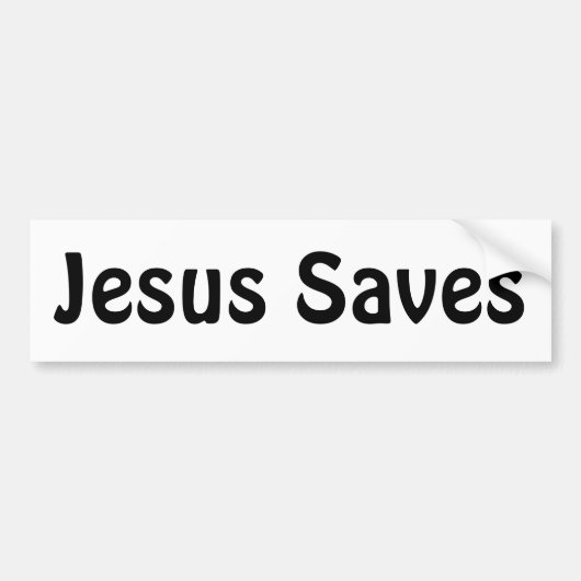 Jesus Saves Bumpersticker (Voorkant)