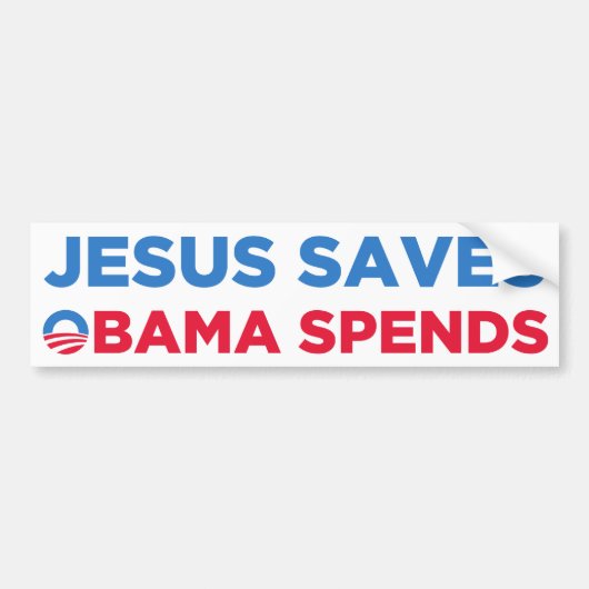 Jesus Saves Bumpersticker (Voorkant)