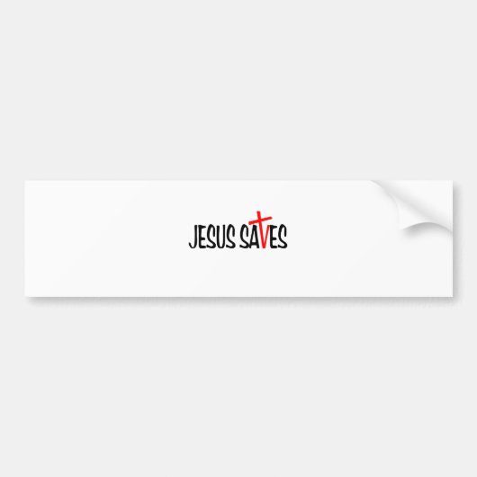 Jesus Saves Bumpersticker (Voorkant)