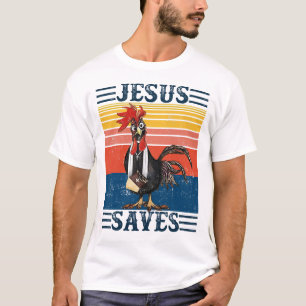 Jesus Saves Chicken  Funny Christelijk T-shirt