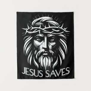Jesus Saves - Christelijke kunst Wandkleed