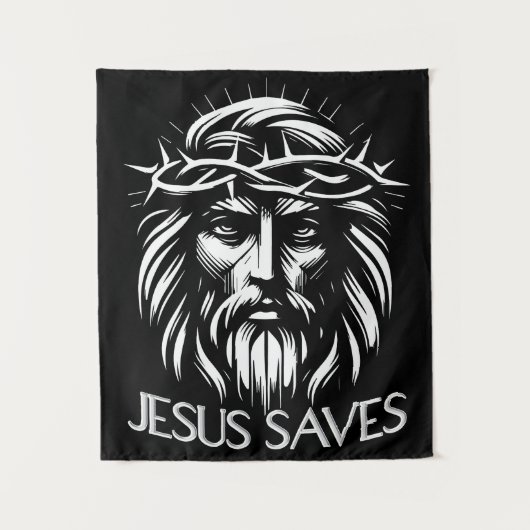 Jesus Saves - Christelijke kunst Wandkleed (Voorkant)