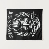 Jesus Saves - Christelijke kunst Wandkleed (Voorkant (horizontaal))