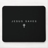 Jesus Saves Cross Subtle Christians Minimal Cathol Muismat (Voorkant)