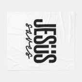 JESUS SAVES FLEECE DEKEN (Voorkant (Horizontaal))
