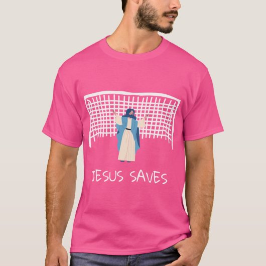 Jesus Saves Funny Christelijk Meme T-shirt (Voorkant)
