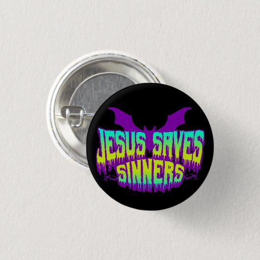 Jesus Saves Goths Button (Voorkant /achterkant)