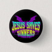 Jesus Saves Goths Button (Voorkant)