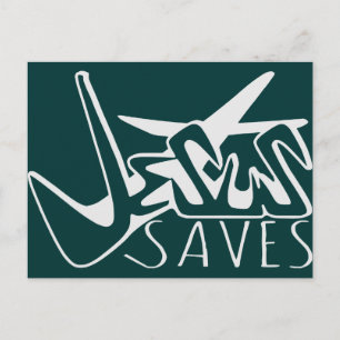 JESUS SAVES GRAFFITI BRIEFKAART