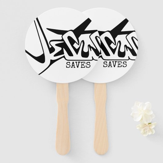 JESUS SAVES GRAFFITI HANDWAAIER (Voorkant en achterkant)