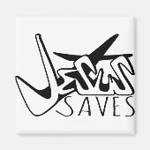JESUS SAVES GRAFFITI MAGNEET (Voorkant)