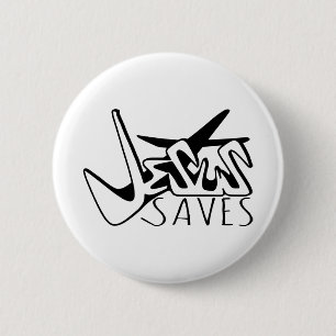 JESUS SAVES GRAFFITI RONDE BUTTON 5,7 CM