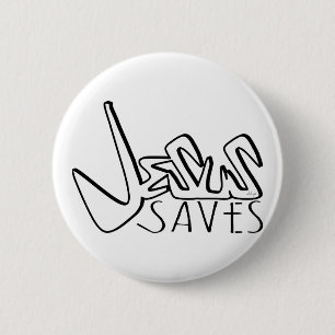 JESUS SAVES GRAFFITI RONDE BUTTON 5,7 CM