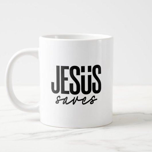 JESUS SAVES GROTE KOFFIEKOP (Links)
