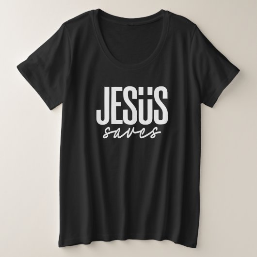JESUS SAVES GROTE MAAT T-SHIRT (Design voorkant)