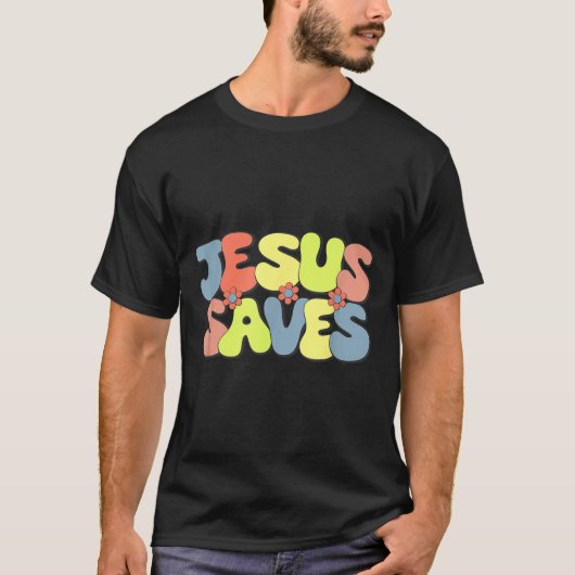 Jesus Saves - Hipe Flower Child Style  T-shirt (Voorkant)