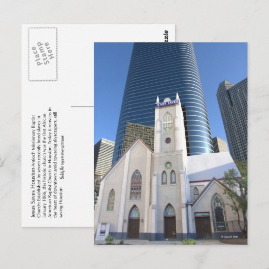 Jesus Saves Houston Briefkaart (Voorkant / Achterkant)