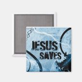 Jesus Saves Magnet (Voorkant / Achterkant)