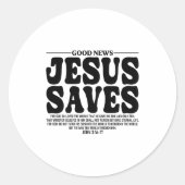 Jesus Saves Onback Subtle Christian Minimal Religi Ronde Sticker (Voorkant)