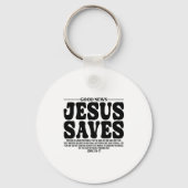 Jesus Saves Onback Subtle Christian Minimal Religi Sleutelhanger (Voorkant)