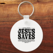 Jesus Saves Onback Subtle Christian Minimal Religi Sleutelhanger (Voorkant)