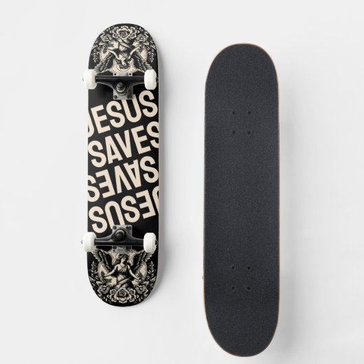 Jesus Saves Persoonlijk Skateboard (Voorkant)