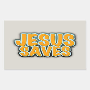 Jesus Saves Rechthoekige Sticker