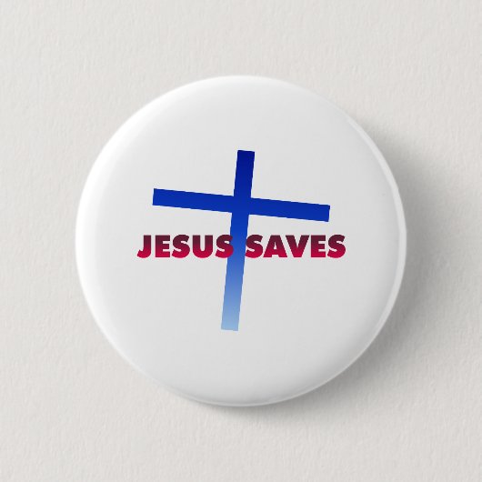 Jesus Saves Ronde Button 5,7 Cm (Voorkant)