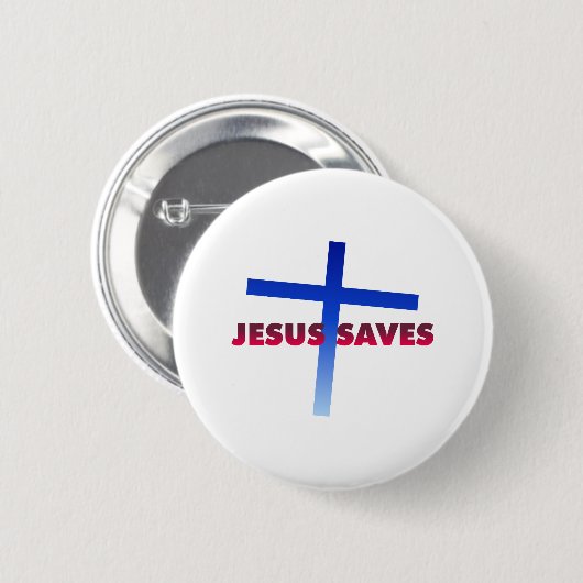 Jesus Saves Ronde Button 5,7 Cm (Voorkant /achterkant)
